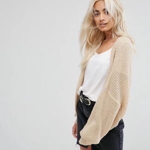 ASOS nude lightweight wool cropped cardigan